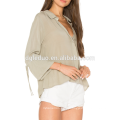 New Design elegant ladies deep v neck Woman fashion loose Shirt Blouse